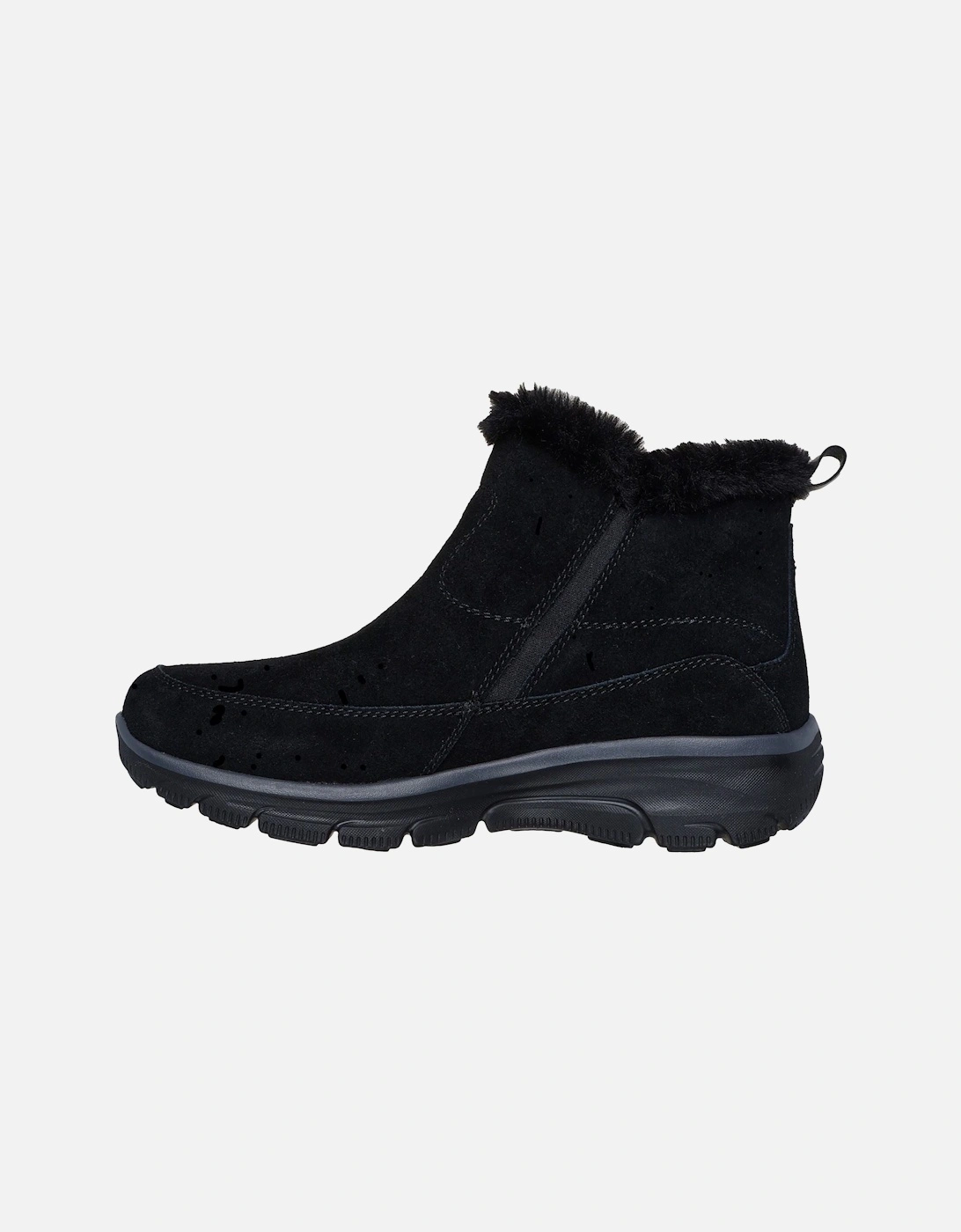 Easy Going Cool Zip! Leather Women's Black Winter Ankle Boots