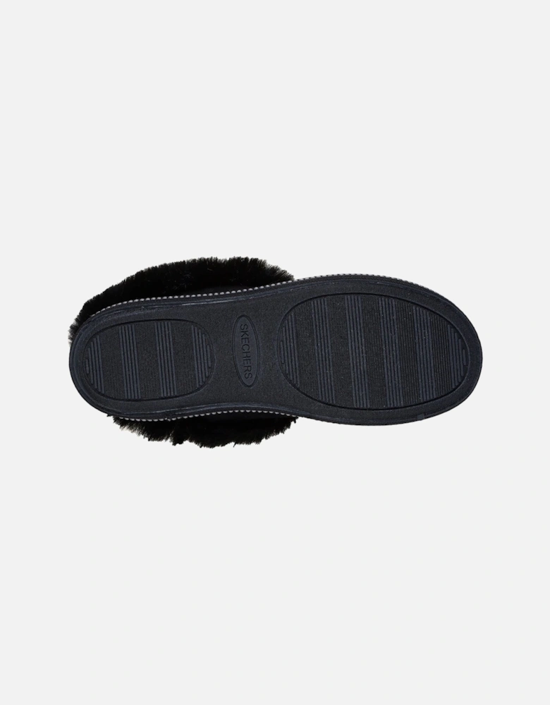 Cozy Campfire Winter Nights Polyester Women's Black Slippers