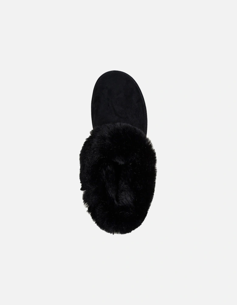 Cozy Campfire Winter Nights Polyester Women's Black Slippers
