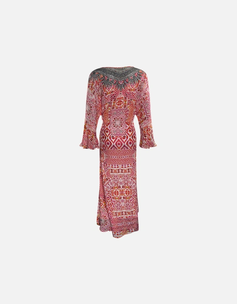 Fashion Shiraz/1923 Sleeve Long Kaftan With Frill Womens