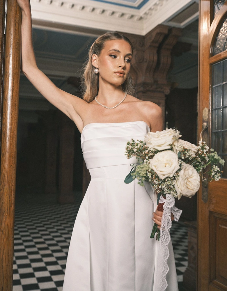 Bandeau corset A Line Satin Wedding Dress