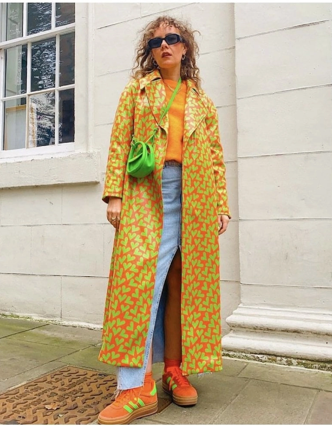 Orange and Green Love Heart Trench Coat, 7 of 6