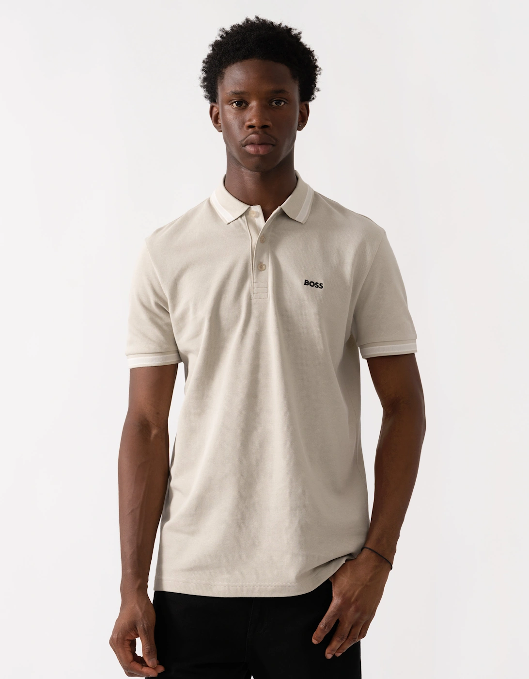 BOSS Green Paddy Mens Cotton-Piqué Polo Shirt with Contrast Logo, 2 of 1