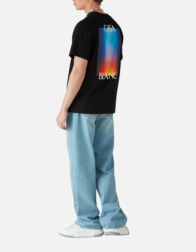 Mens T Shirts Gradient Casa Logo Regular Fit Crew Neck Cotton Top Tee