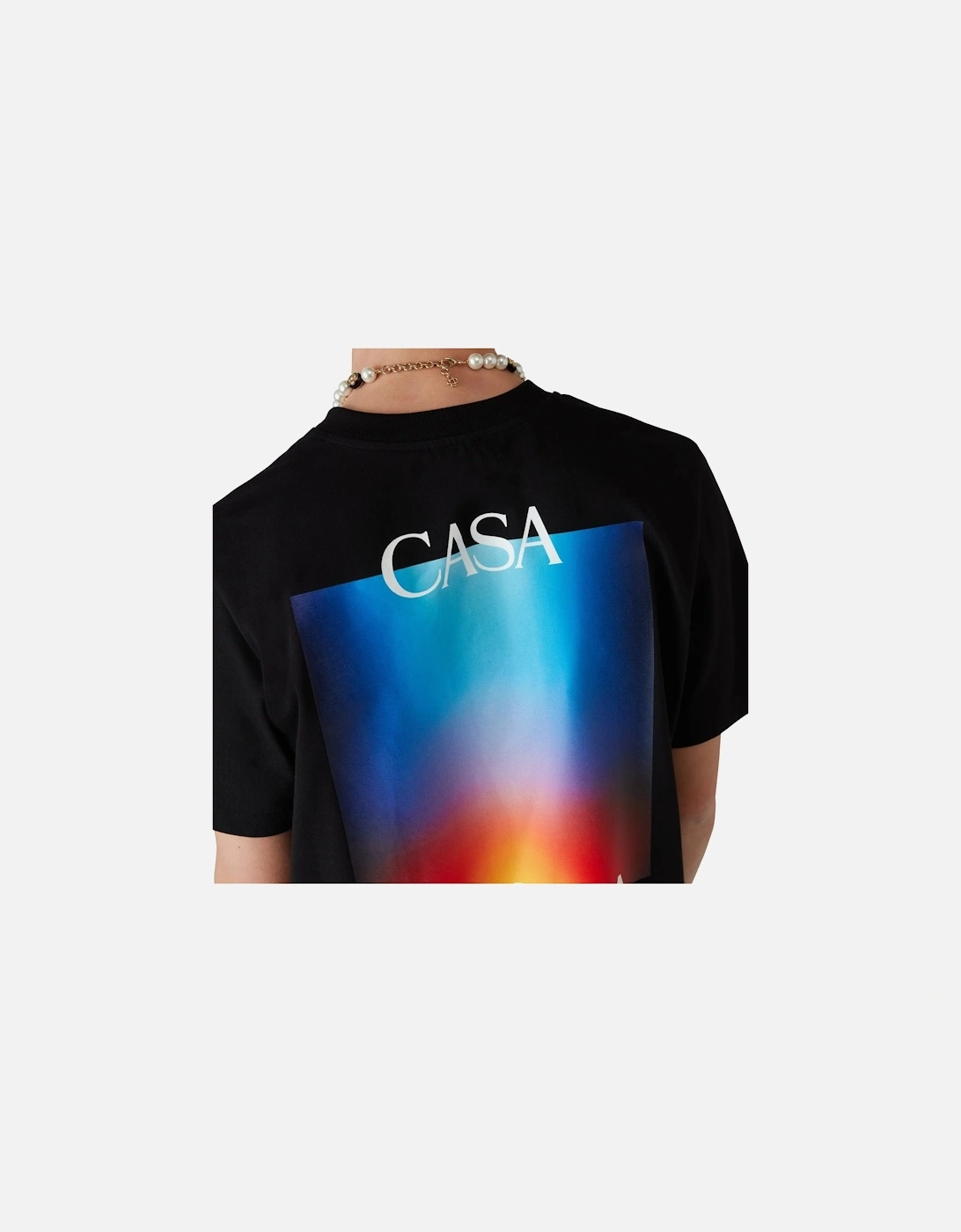 Mens T Shirts Gradient Casa Logo Regular Fit Crew Neck Cotton Top Tee