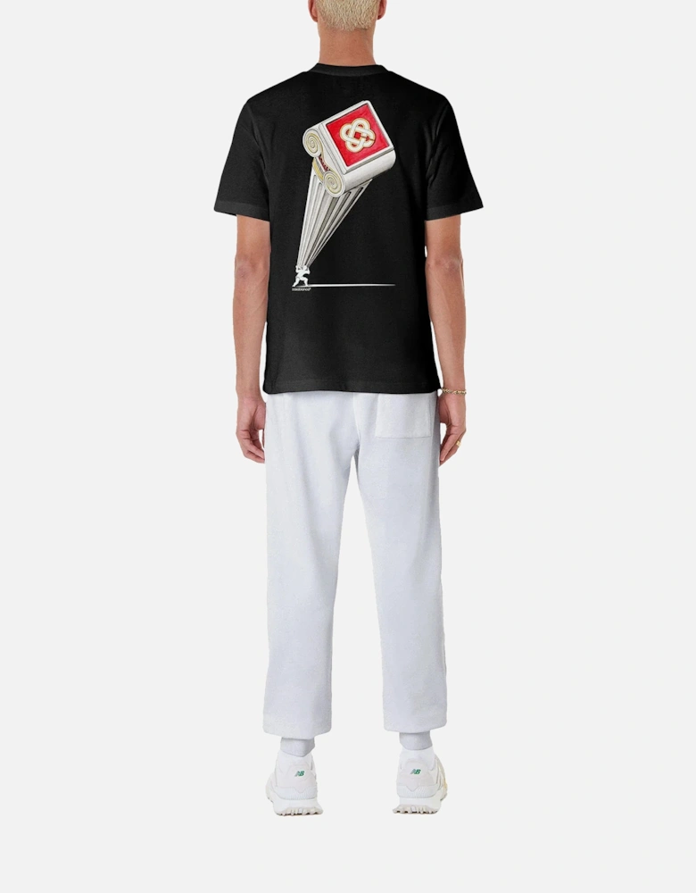 Mens T Shirts Leaning Column Regular Fit Crew Neck Summer Cotton Top