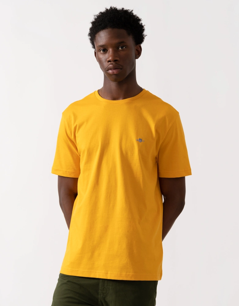 Mens Regular Fit Short Sleeve Shield Logo T-Shirt - 751 Yellow Lichen