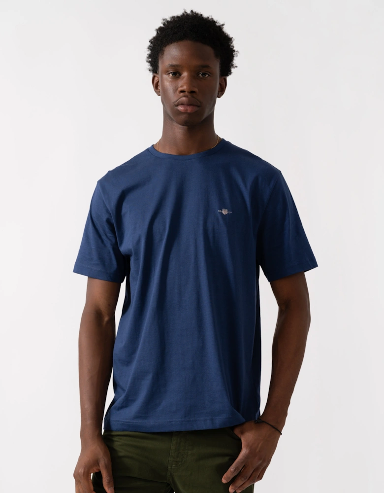 Mens Regular Fit Short Sleeve Shield Logo T-Shirt - 423 Persian Blue