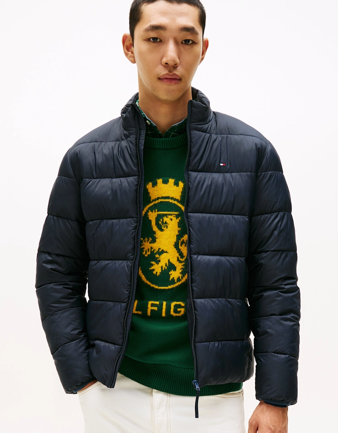 Mid Weight Mens Quilted Stand Collar Jacket - Desert Sky, 2 of 1