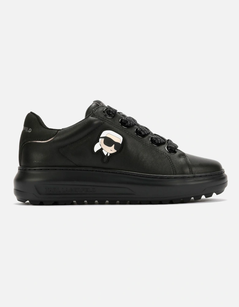 Kapri Lug Karl NFT Lo Lace Leather Women's Black Trainers