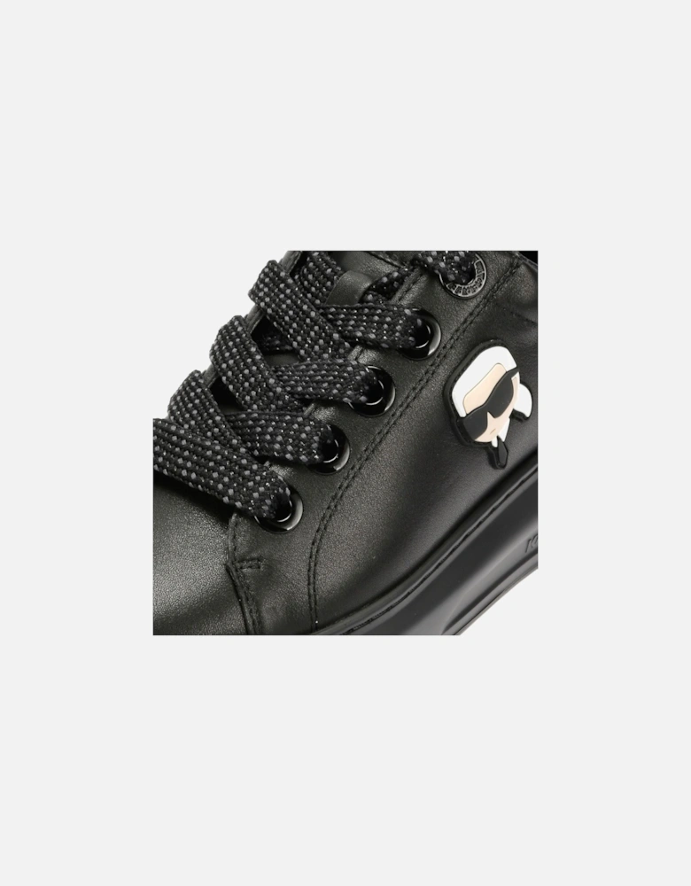Kapri Lug Karl NFT Lo Lace Leather Women's Black Trainers