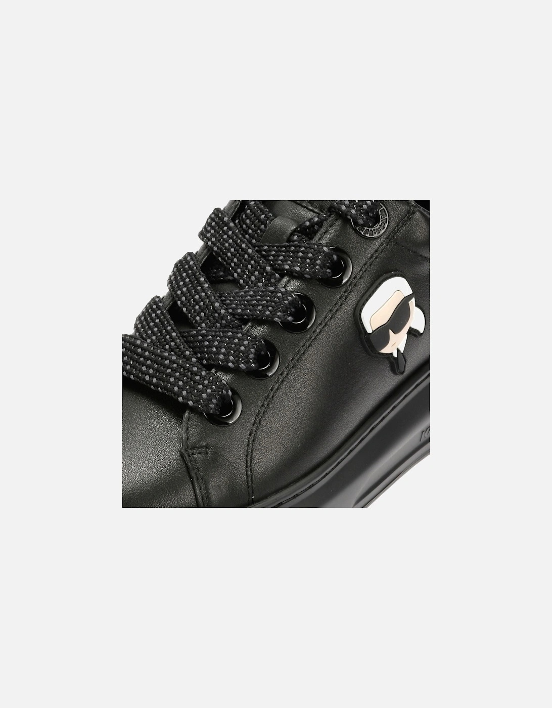 Kapri Lug Karl NFT Lo Lace Leather Women's Black Trainers
