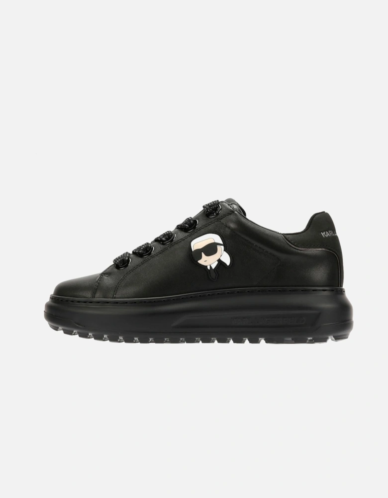 Kapri Lug Karl NFT Lo Lace Leather Women's Black Trainers