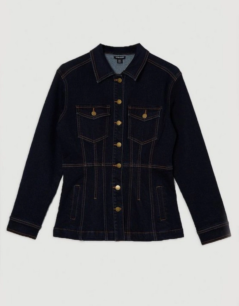 Denim Corset Waist Detail Jacket