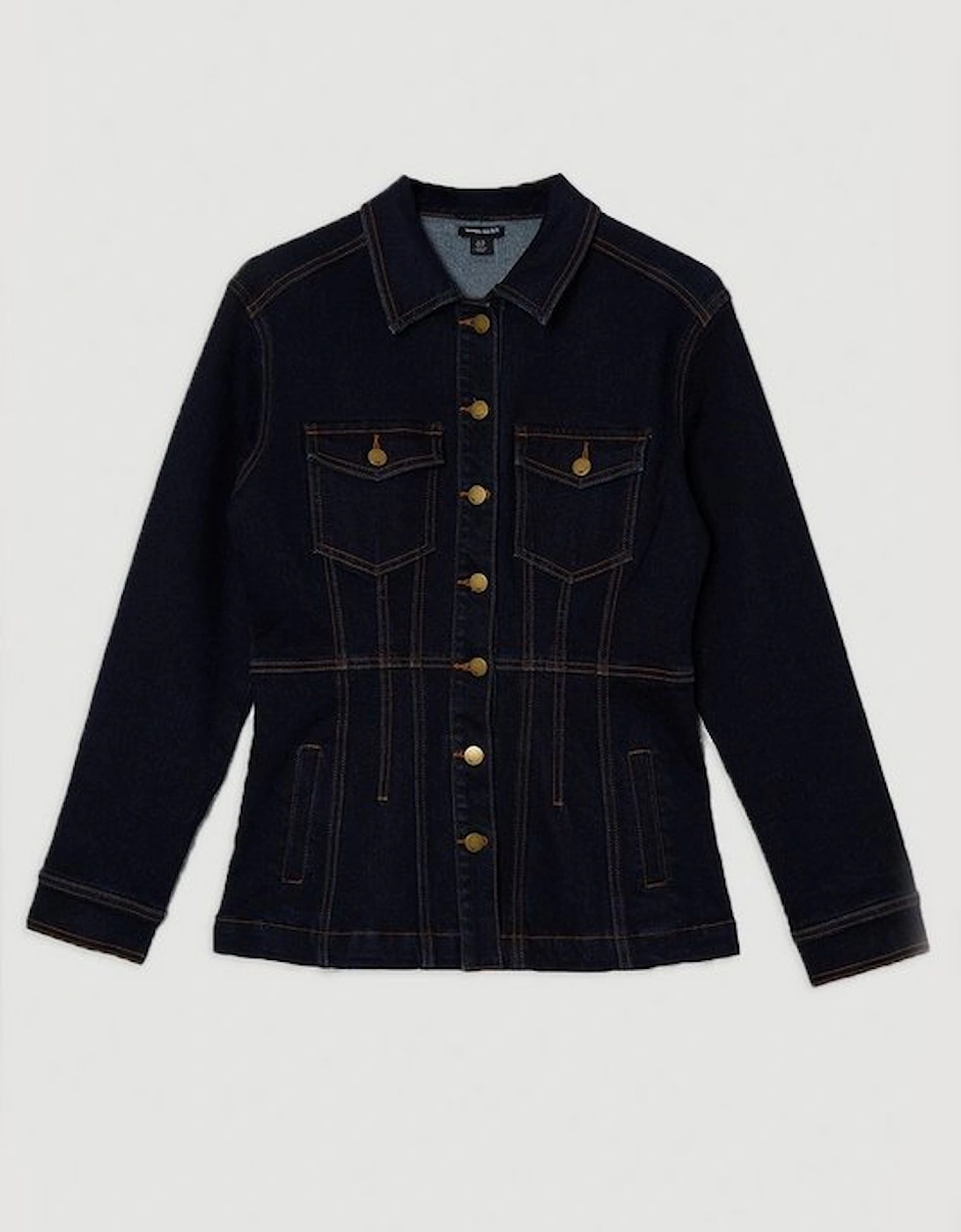 Denim Corset Waist Detail Jacket