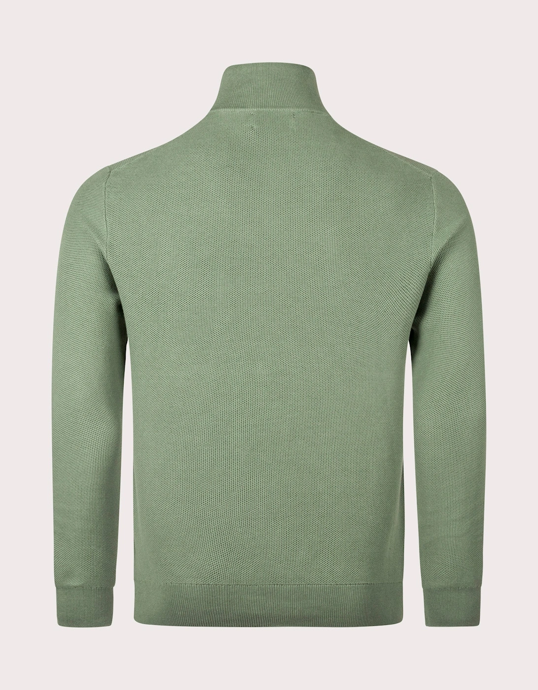 Quarter Zip Contrast Logo Knit Jumper