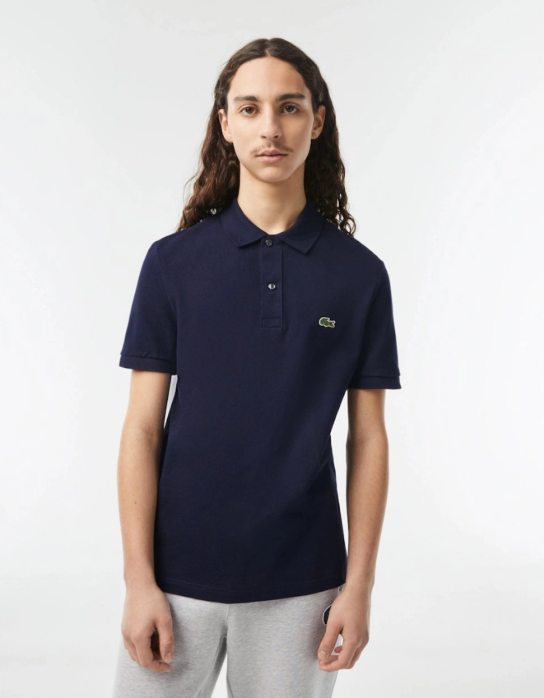 Men's Lacoste Mens Original L.12.12 Slim Fit Petit Piqué Cotton Polo Shirt - Navy Blue 166 - Size: 38