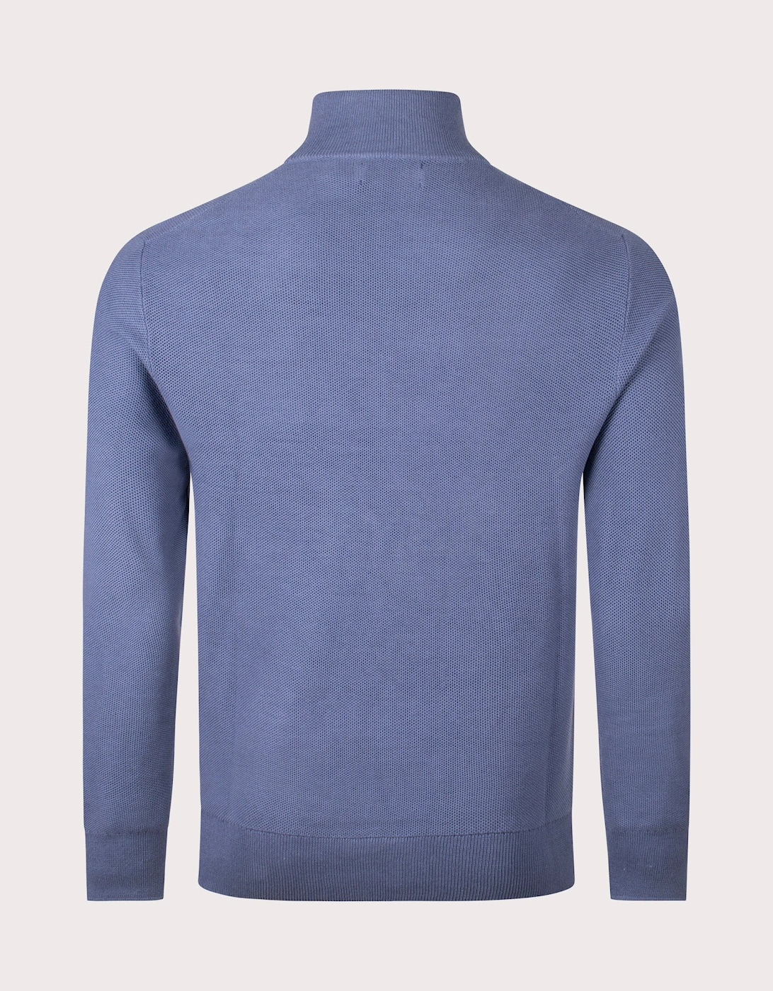 Quarter Zip Contrast Logo Knit Jumper