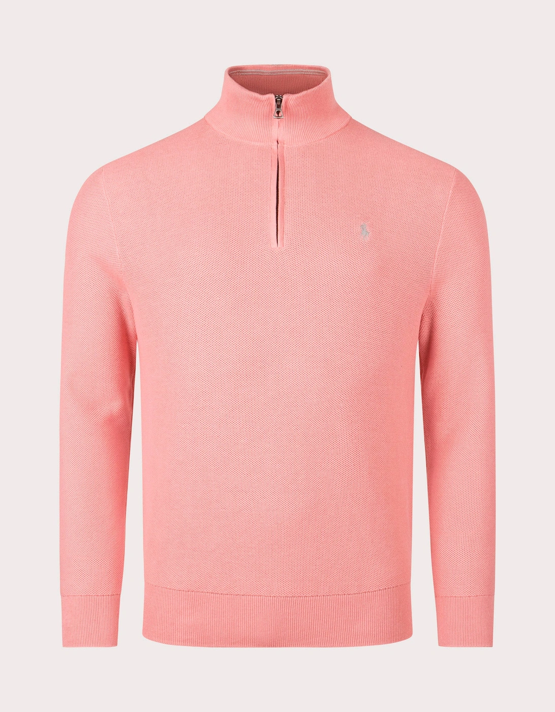 Quarter Zip Contrast Logo Knit Jumper, 4 of 3