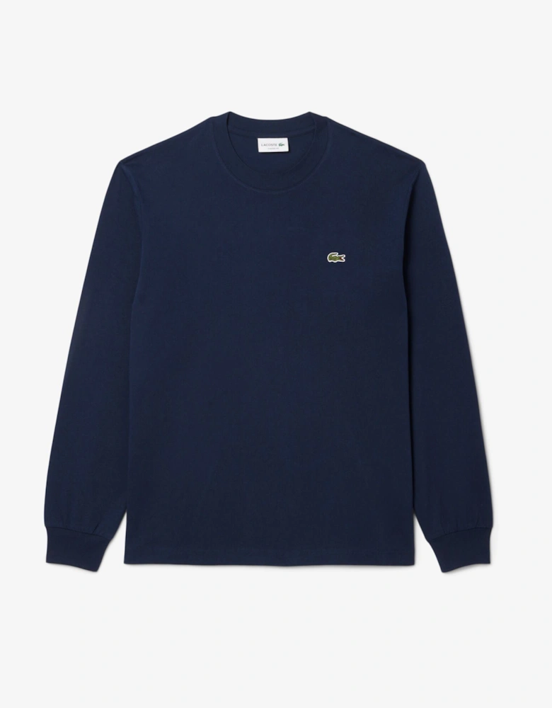 Long Sleeved Cotton Mens T-Shirt - Navy Blue 166