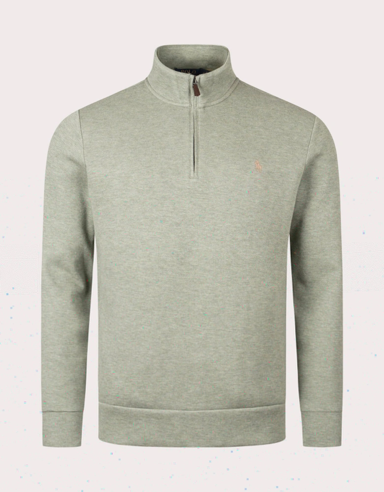 Double Knit Mesh Quarter Zip Sweatshirt