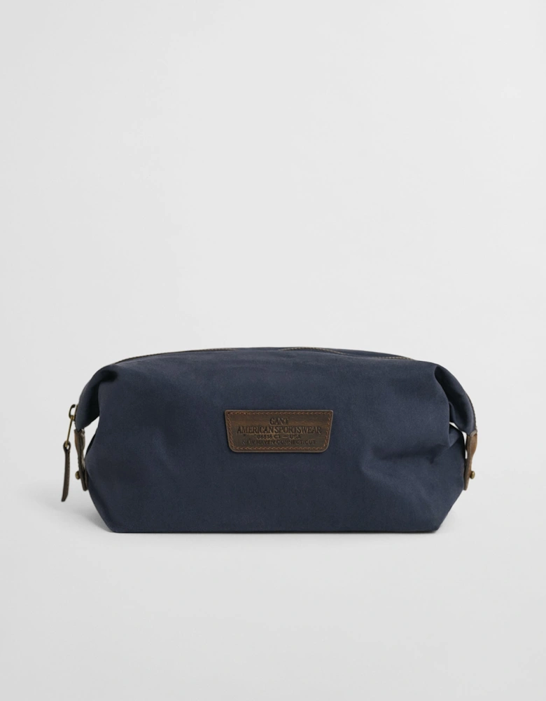 Mens Waxed Cotton Washbag - 433 Evening Blue