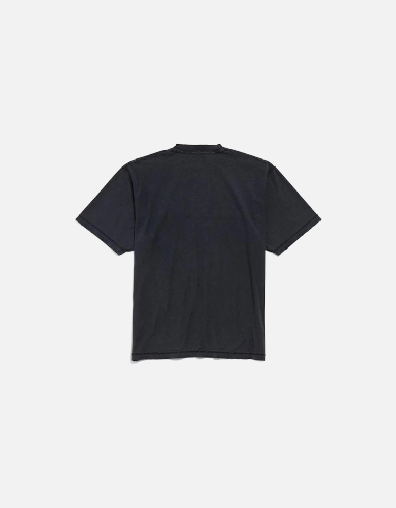Logo Patch Inside-Out T-Shirt in Black