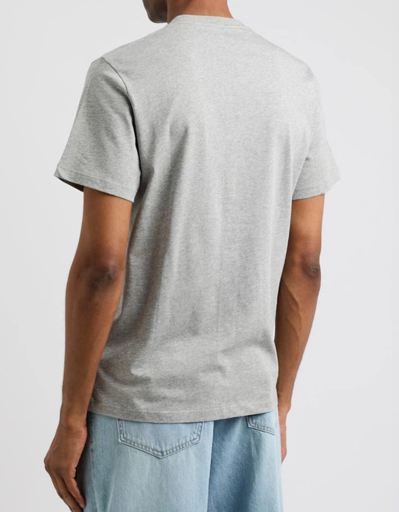 Anagram Embroidered T-Shirt in Grey Melange