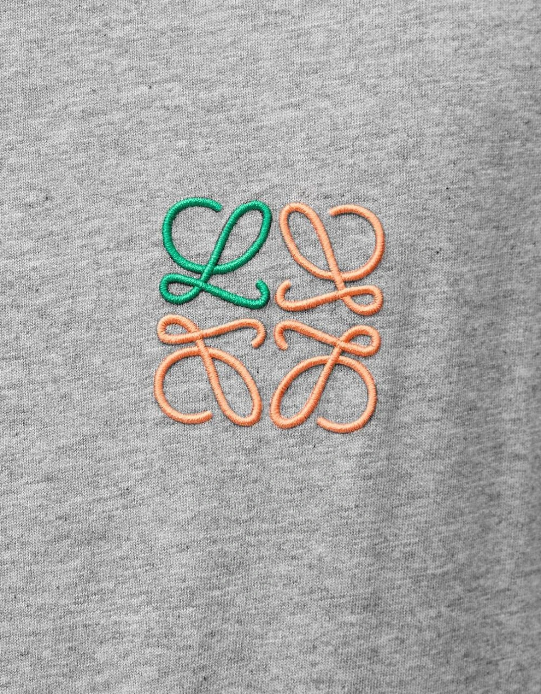 Anagram Embroidered T-Shirt in Grey Melange
