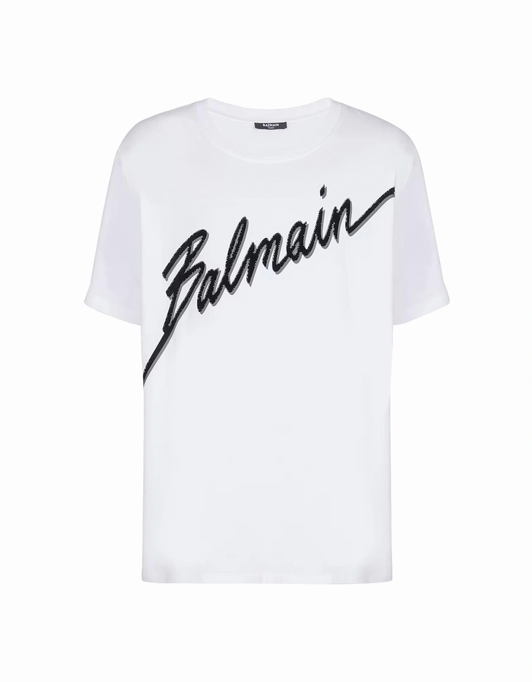 Flocked Letter Logo T-Shirt in White, 3 of 2