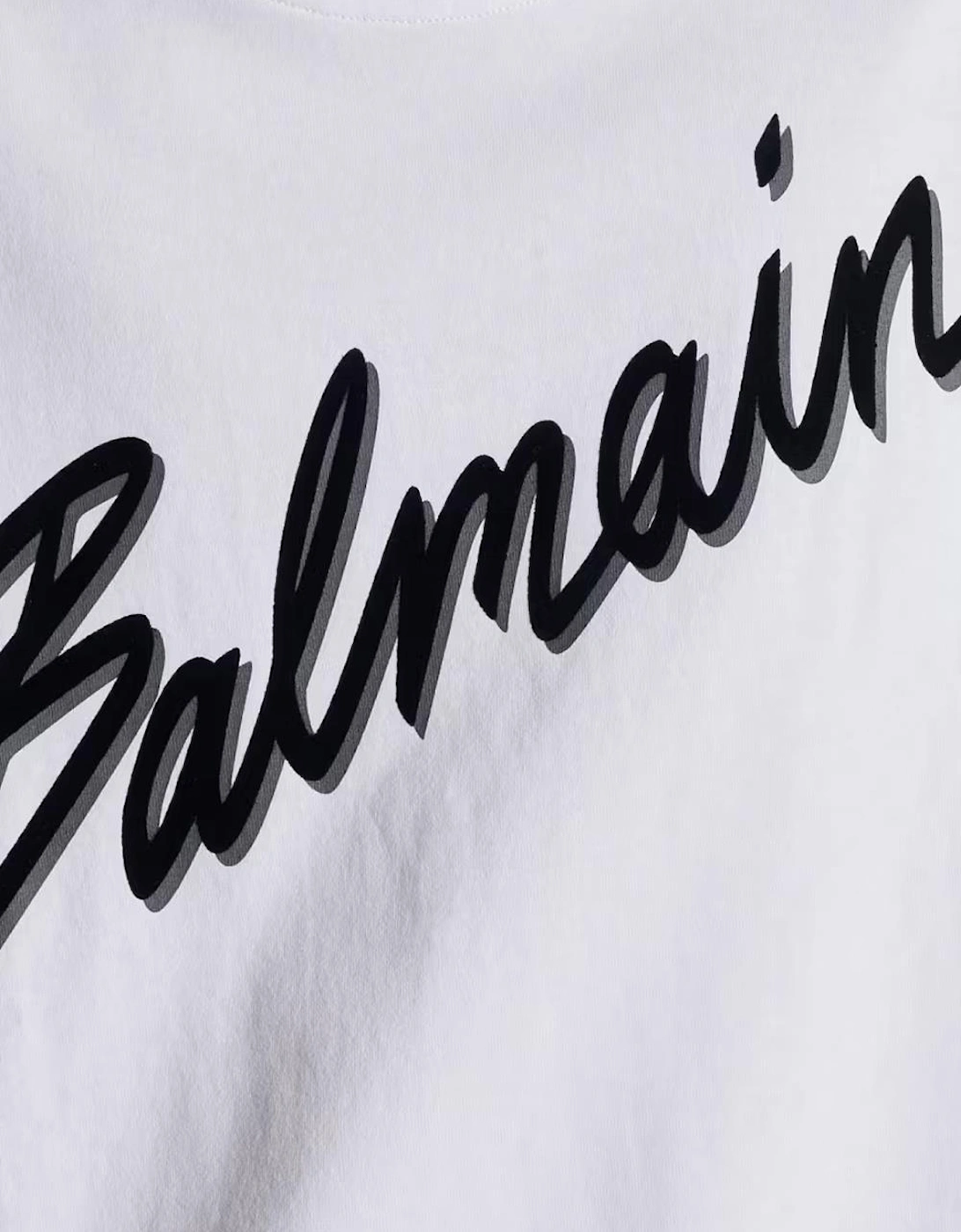 Flocked Letter Logo T-Shirt in White