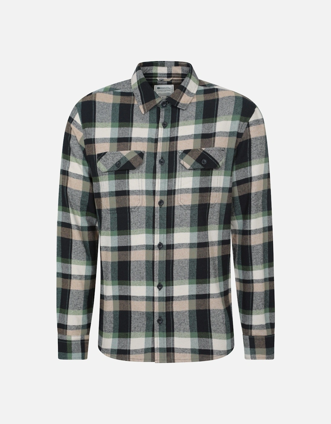 Mens Trace Flannel Long-Sleeved Shirt, 2 of 1