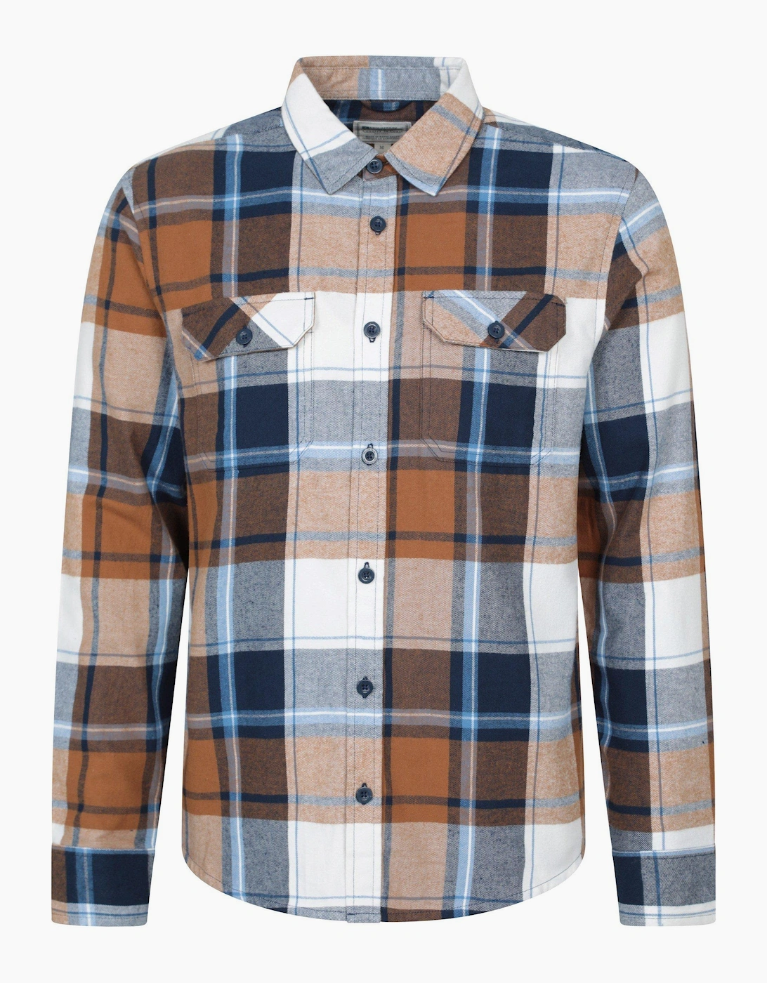Mountain Warehouse Men's Brown Trace Flannel Long-Sleeved Shirt - Size: 38/Regular
