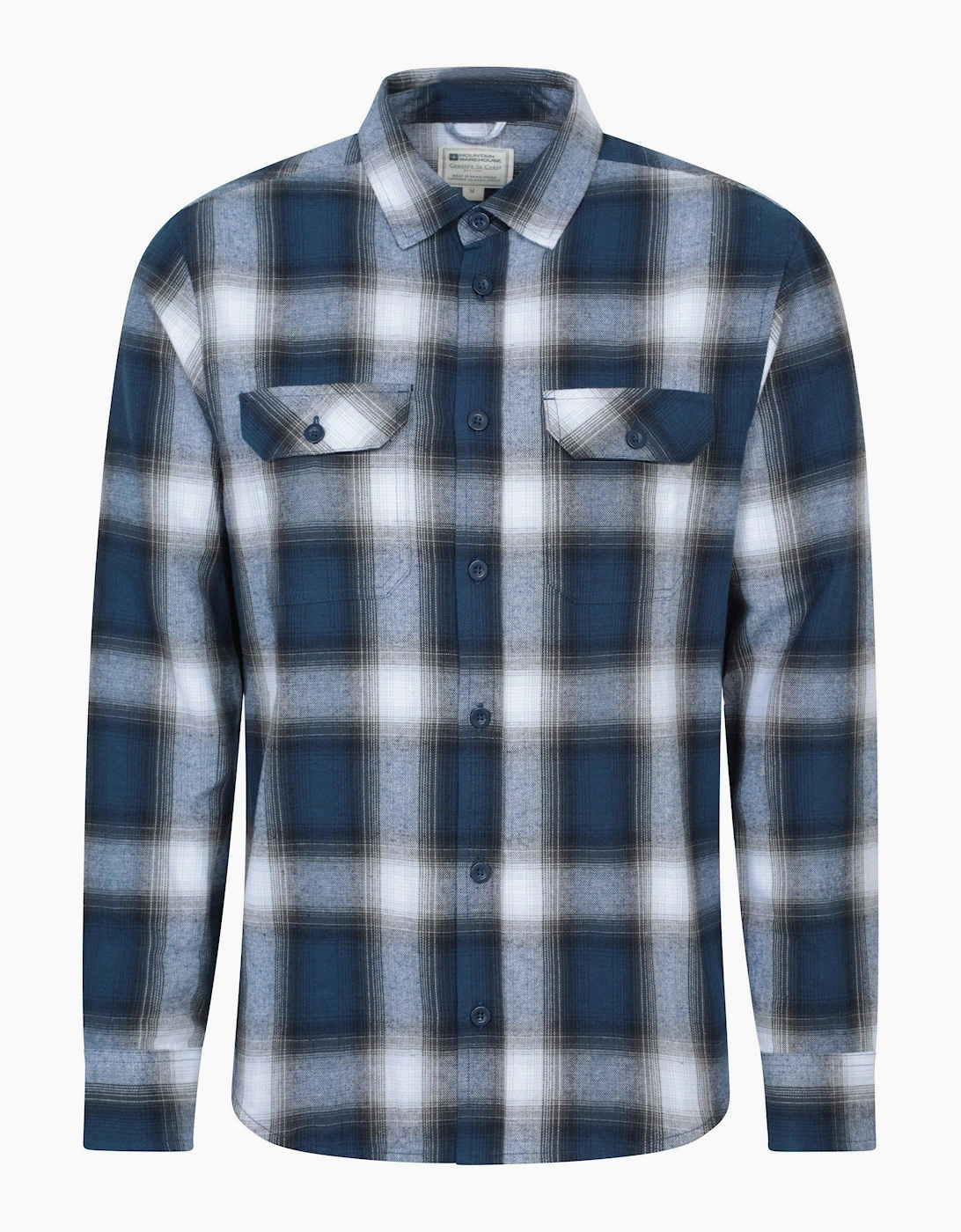 Mountain Warehouse Men's Corn Blue Trace Flannel Long-Sleeved Shirt - : Regular/36 S