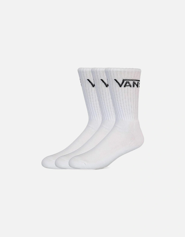 Classic Crew ROX 3 Pack Socks - White