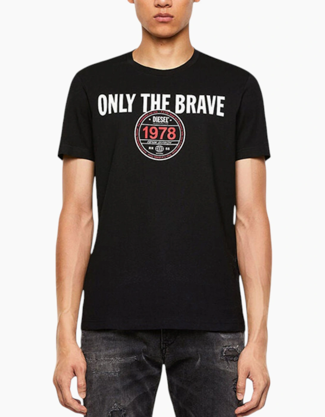 Men's DIESEL T DIEGOS K35 Mens T Shirt Crew Neck Short Sleeve Casual Summer Cotton - Black - Size: 38