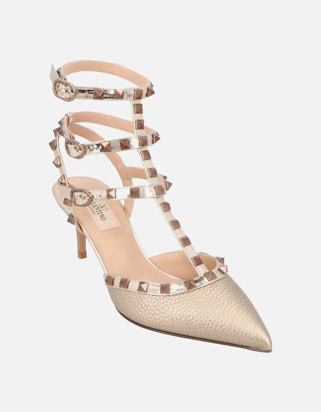 Studded Pointed Toe Heel with Ankle Strap Pump Style, 7 of 6