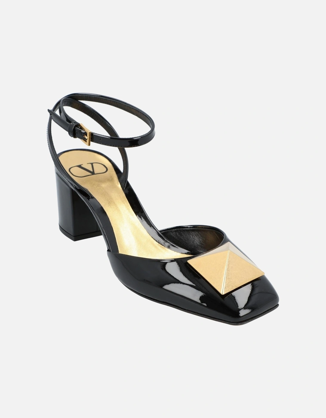 Women's Ankle Strap Heel Shoes with Block Heel and Pyramid Stud Detail, 7 of 6