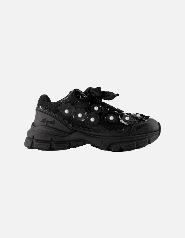 Smooth Calfskin Leather Sneakers with Top Laces