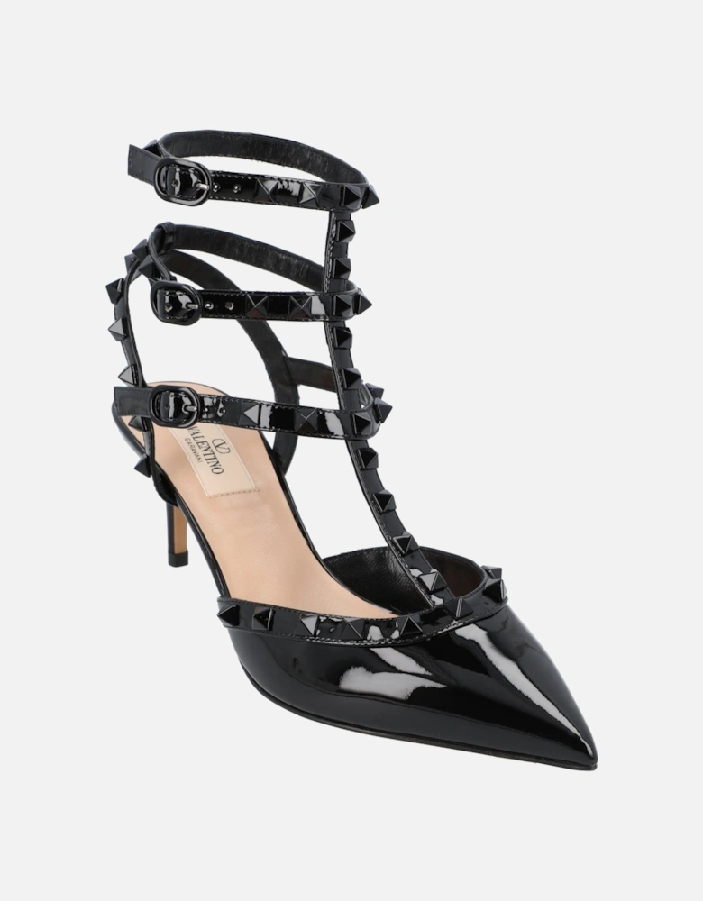 Patent Leather Mid Heel Sandal-Pumps