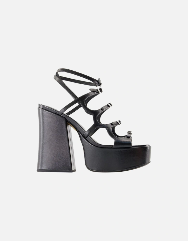Platform Heels with Straps and Block Heel