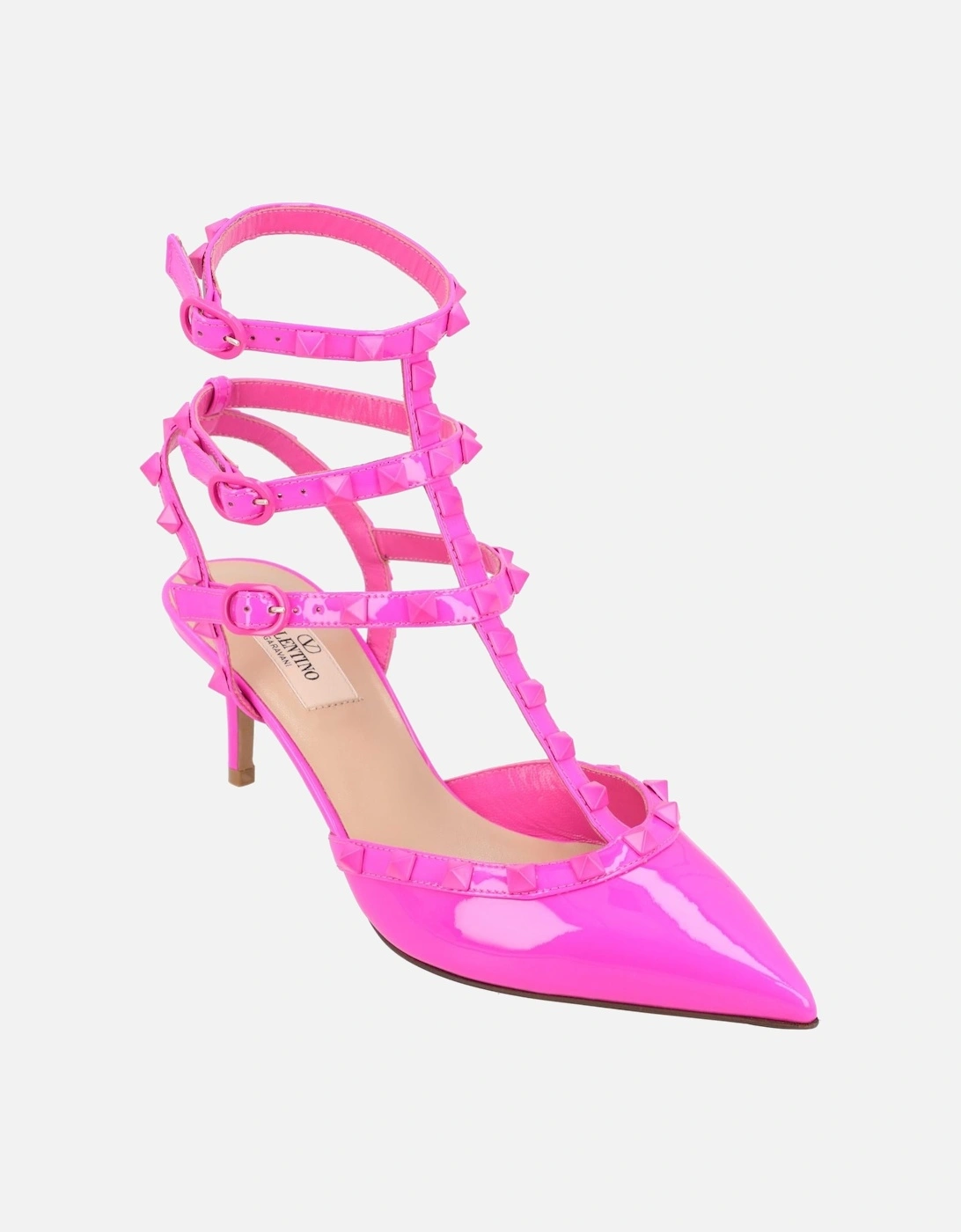 Pointed Toe Heel with Ankle Strap Fastening and Studded Accents, 7 of 6