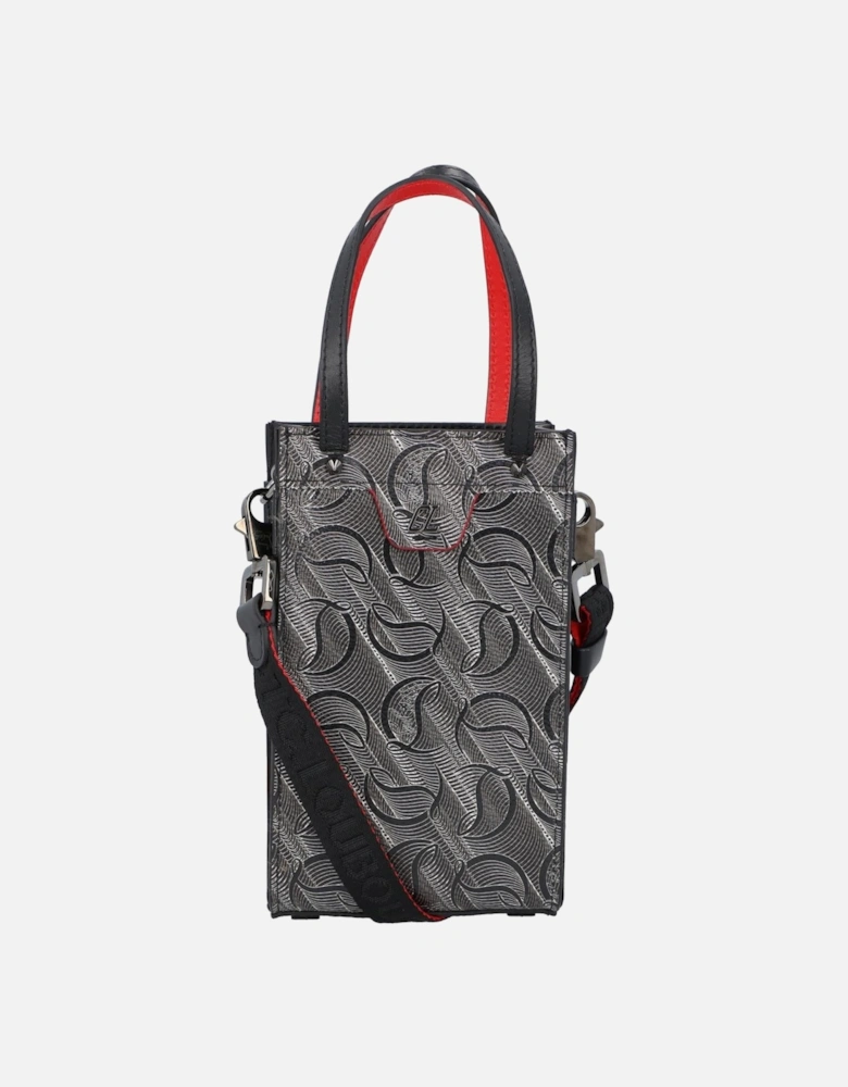 Printed Leather Tote Bag with Adjustable Shoulder Strap and Handle