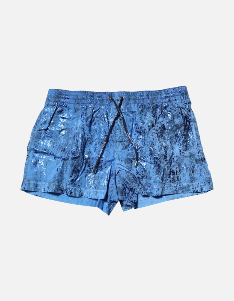 Logo Drawstring Beachwear Shorts with Elastic Waistband