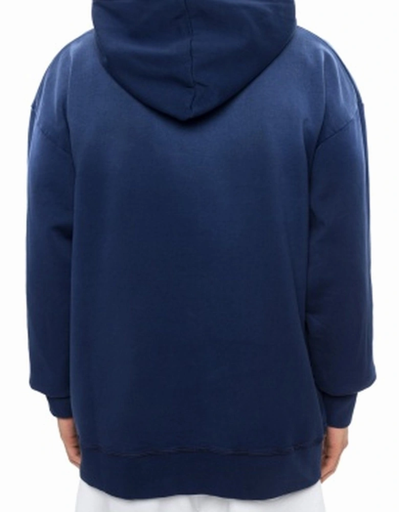 Printed Hooded Sweatshirt with Long Sleeves and Round Neck