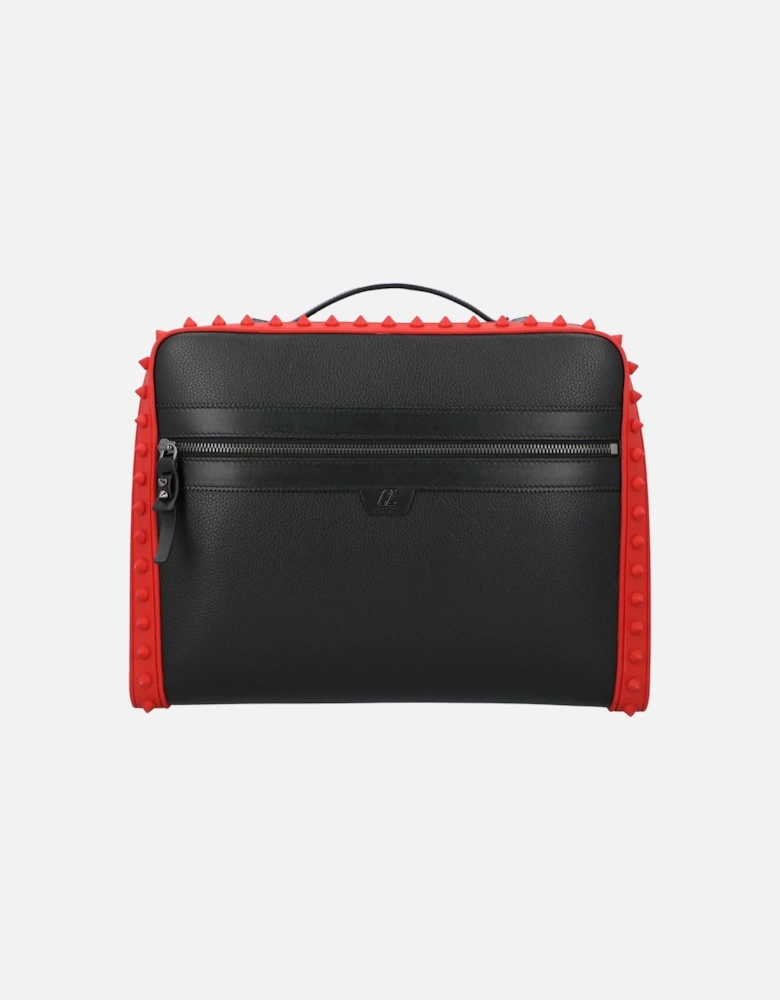 Textured Leather Document Holder with Zipper and Top Handle