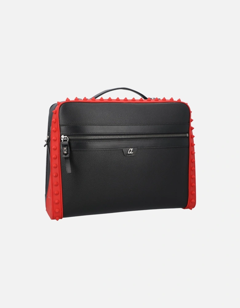 Textured Leather Document Holder with Zipper and Top Handle
