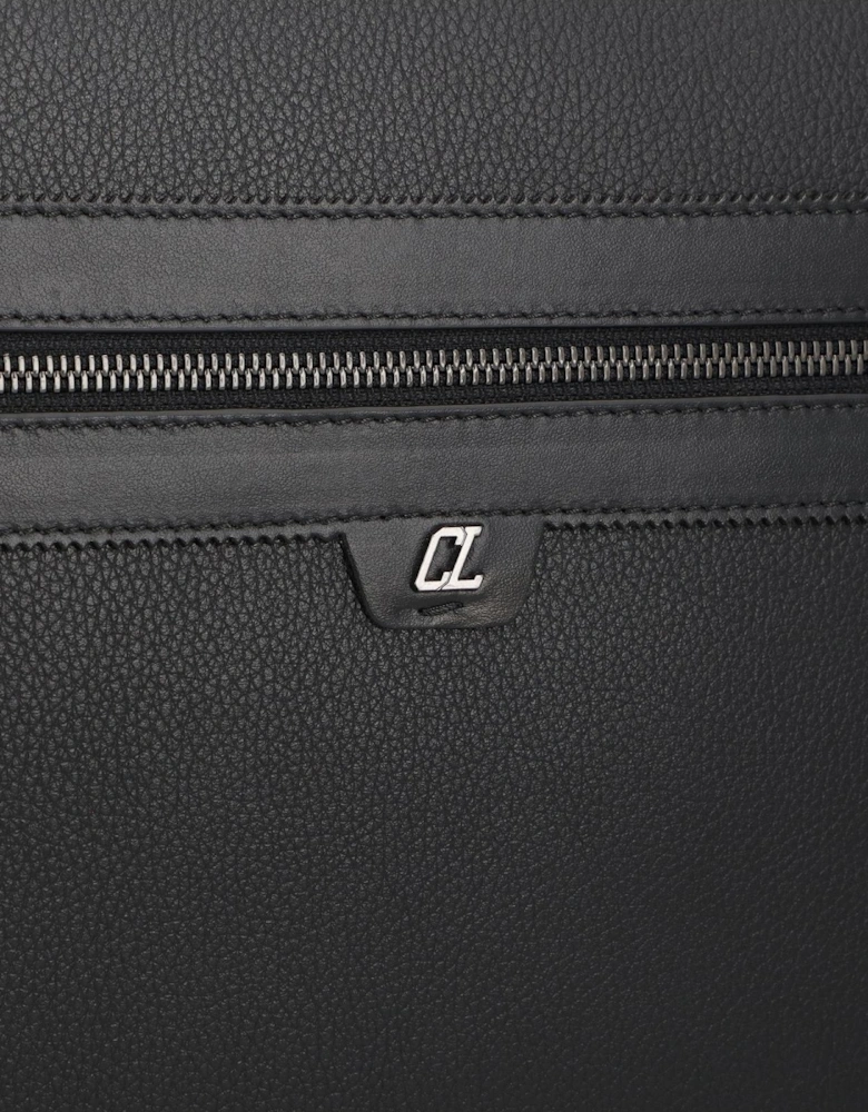 Textured Leather Document Holder with Zipper and Top Handle