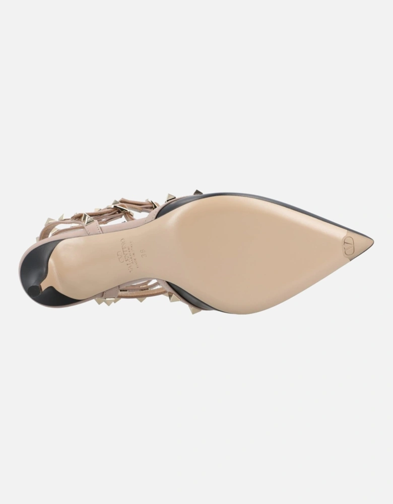 Pointed Toe Heeled Shoes with Ankle Strap