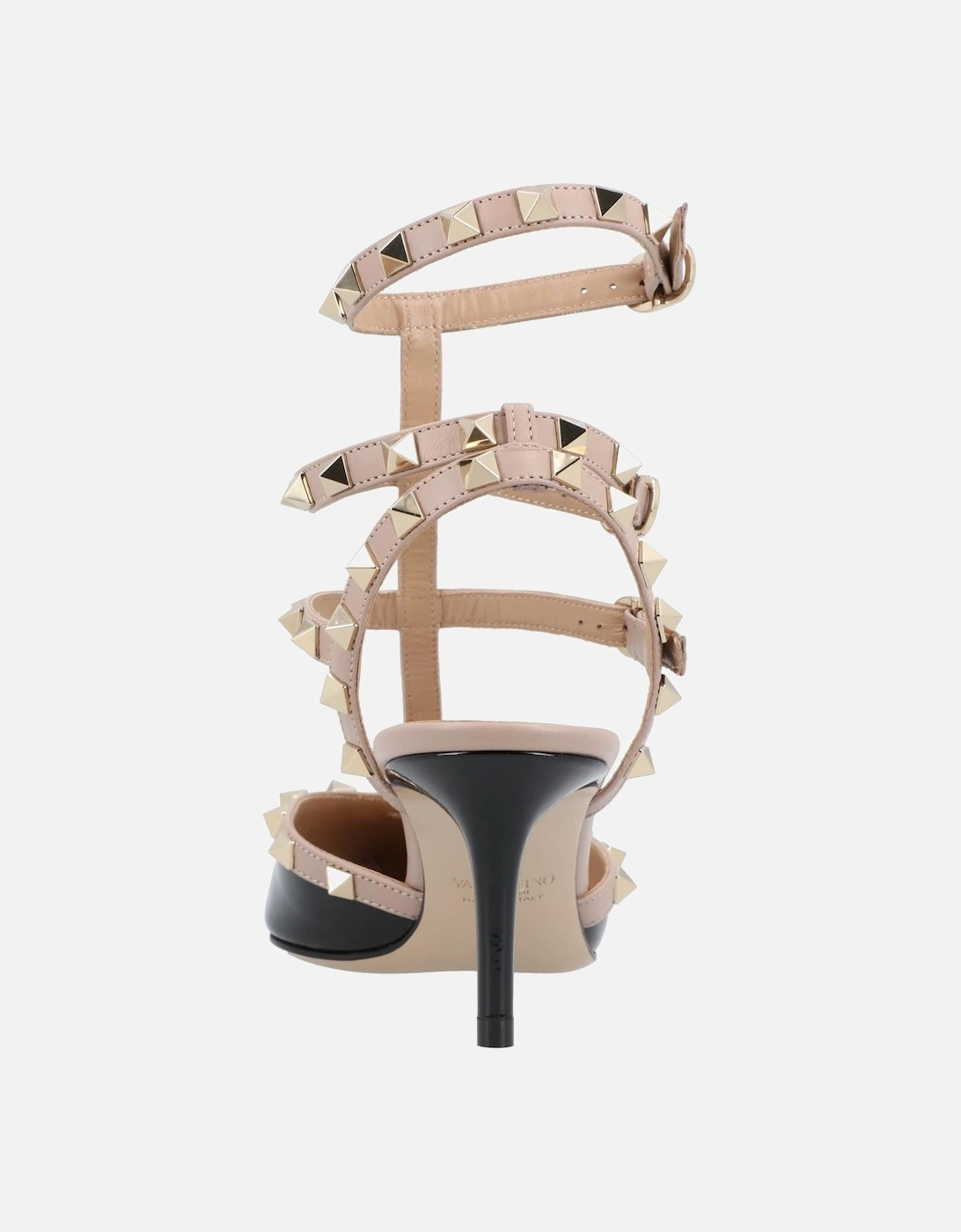 Elegant Pointed Toe Court Shoes with Ankle Straps and Studded Detail